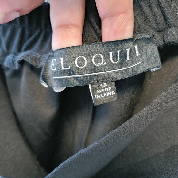 Eloquii Black Pants Sz 14 Career Work Wear Minimalist Contemporary Classic - Picture 7 of 9